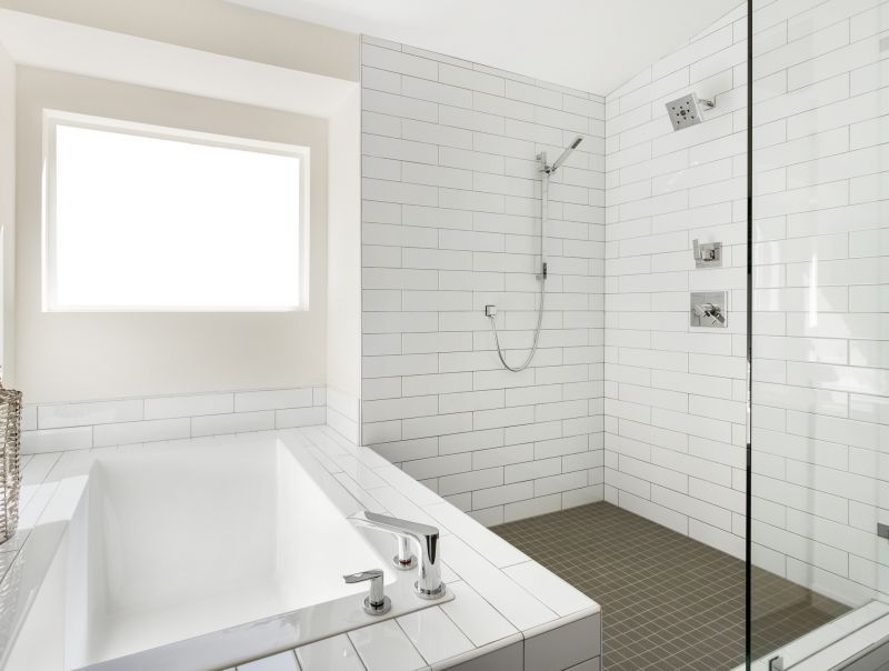 Corner Shower with Modern Fixtures